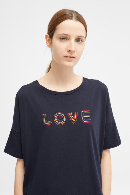 Navy Short Sleeve Carmen Love T-Shirt