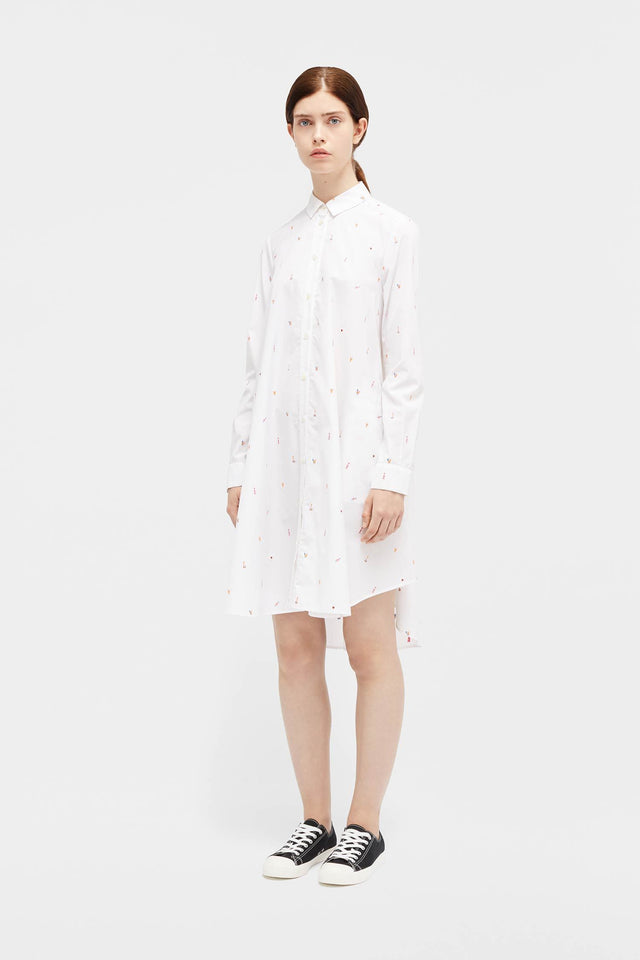 White Aztec Trapeze Dress image 1