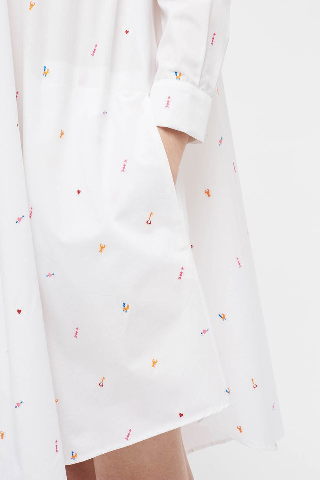 White Aztec Trapeze Dress image 5