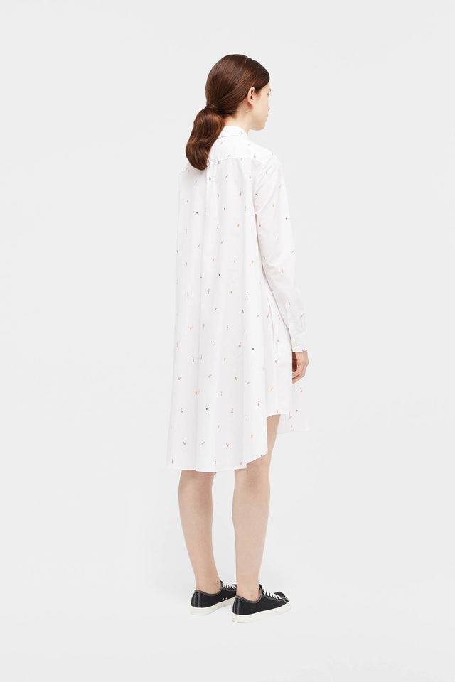 White Aztec Trapeze Dress image 3