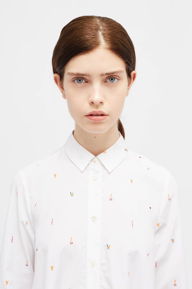 White Aztec Trapeze Dress image 4