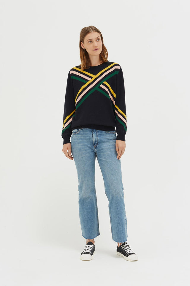 Navy Adagio Cashmere Sweater image 3