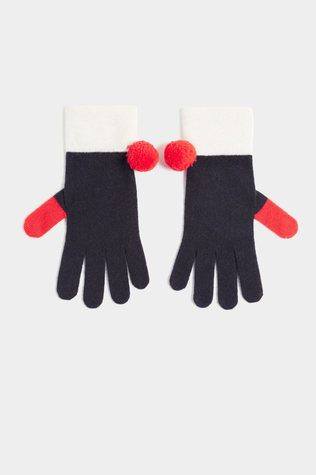 Navy Colour Block Gloves image 1