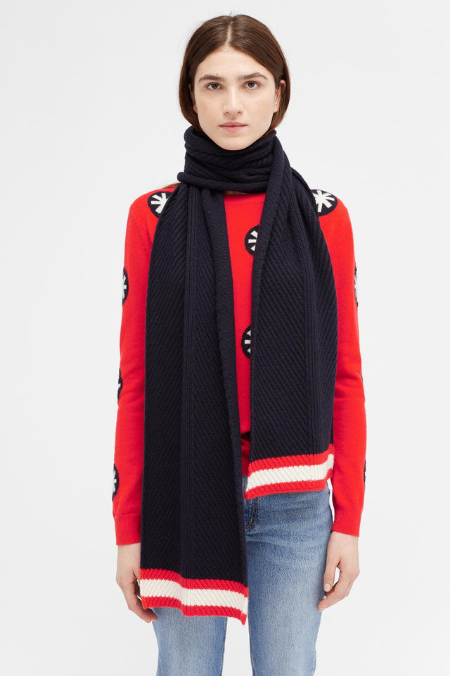 Navy Engineered Ribbed Scarf image 2