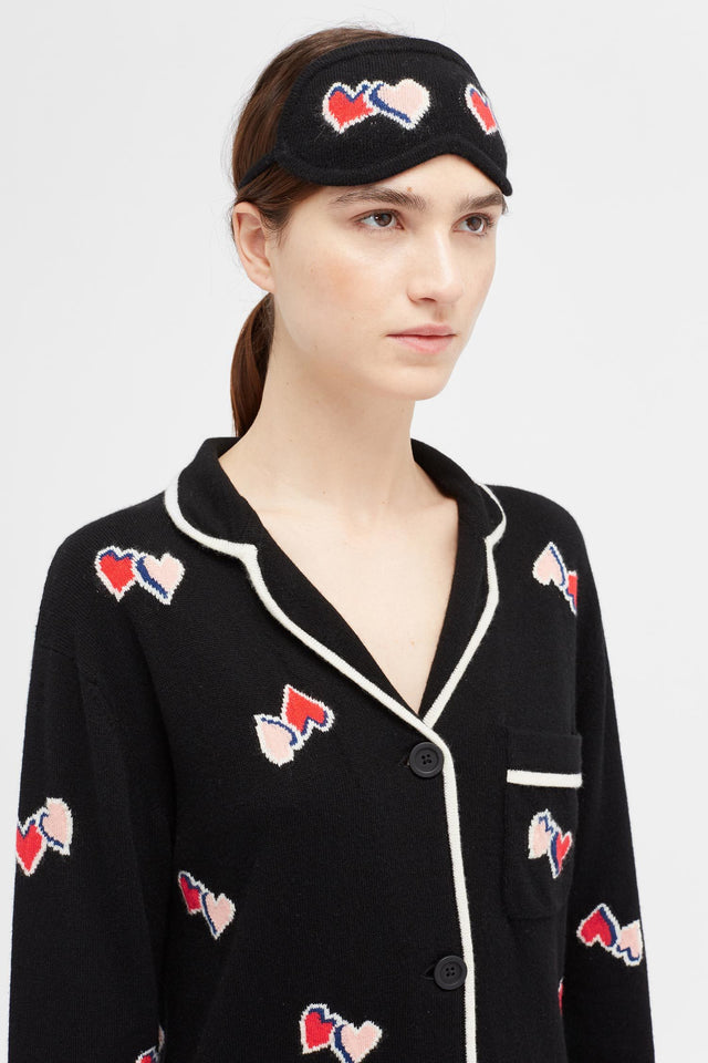 Navy Twin Heart Eye Mask image 2