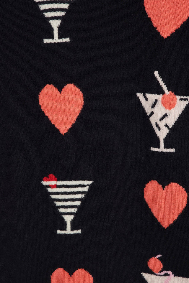 Navy Cocktail Heart Cashmere Sweater image 5