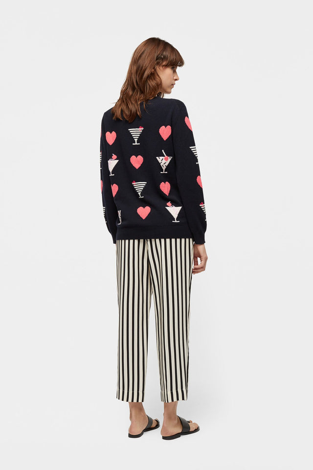 Navy Cocktail Heart Cashmere Sweater image 4
