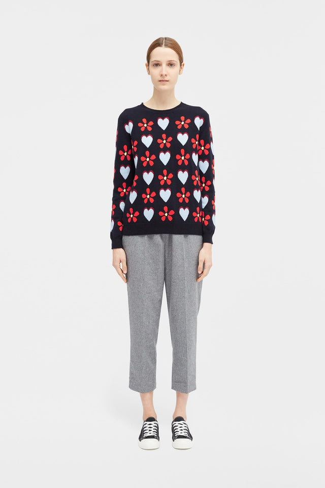 Navy All Over Carmen Sweater image 3