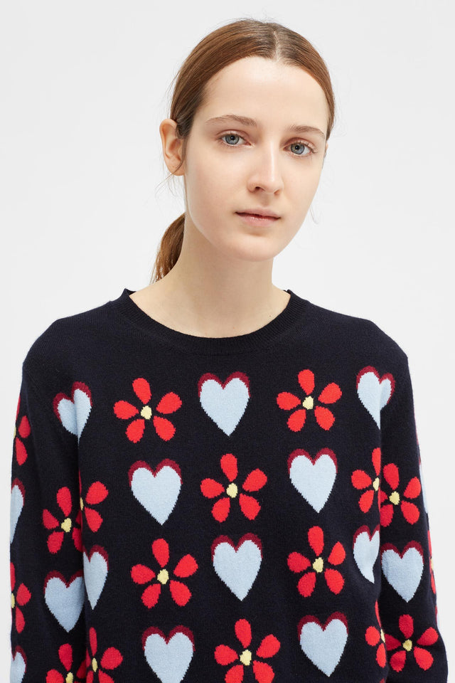 Navy All Over Carmen Sweater image 1