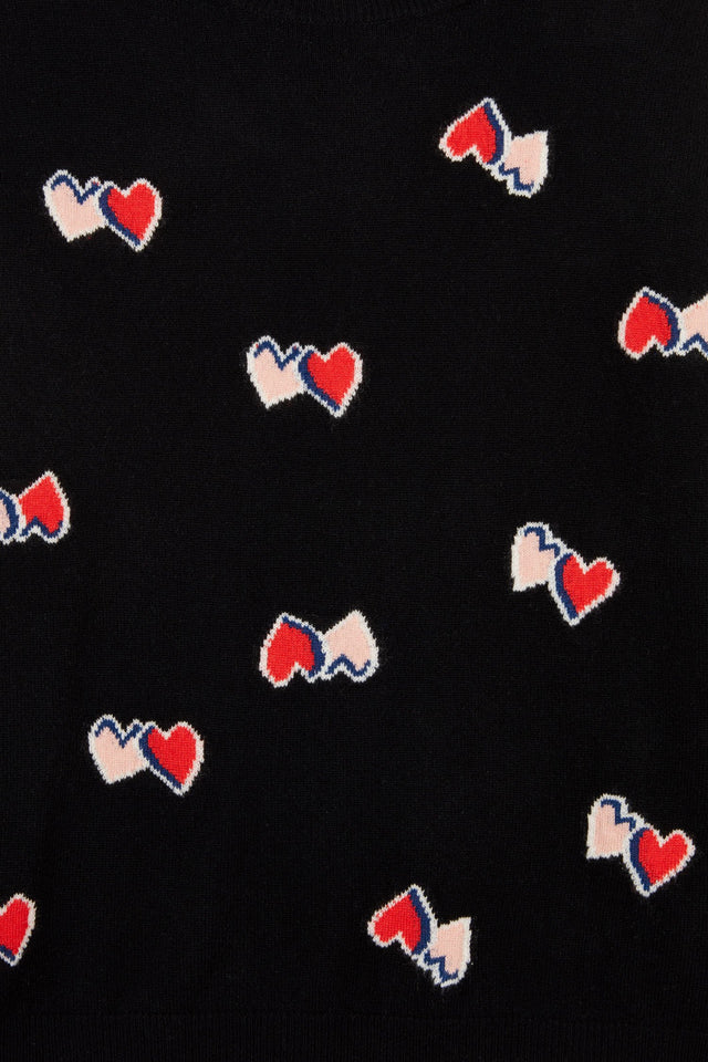 Black All Over Twin Heart Sweater image 6