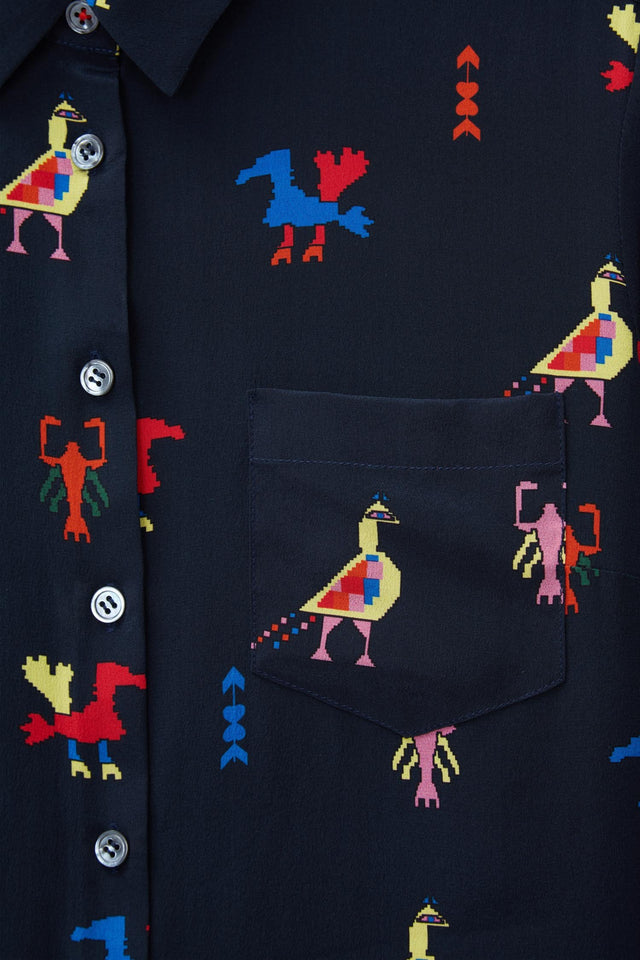 Navy Aztec Classic Shirt image 6