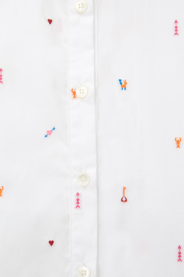 White Aztec Fluted Shirt image 6