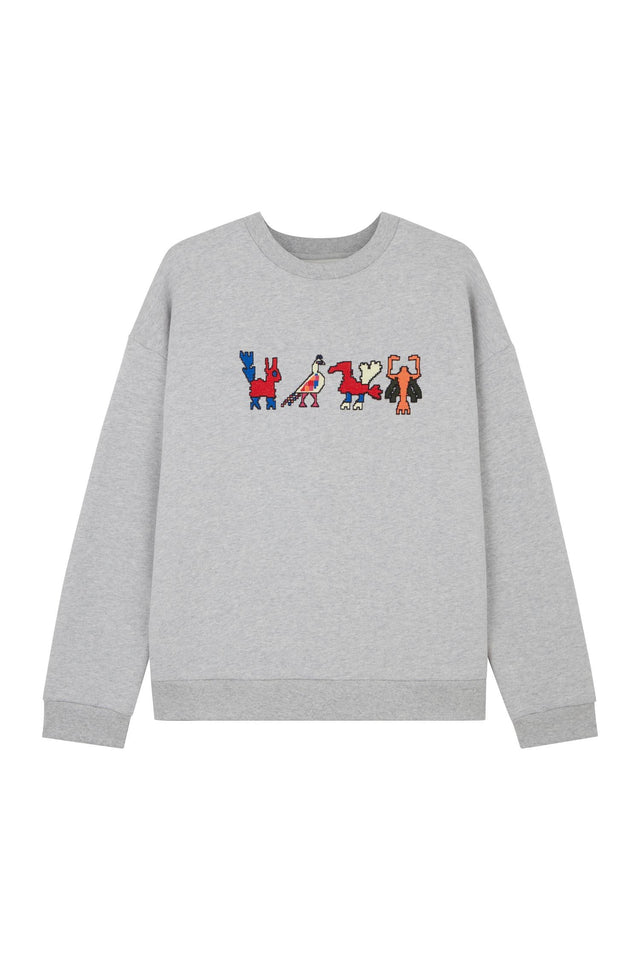 Grey Marl Aztec Sweatshirt image 2