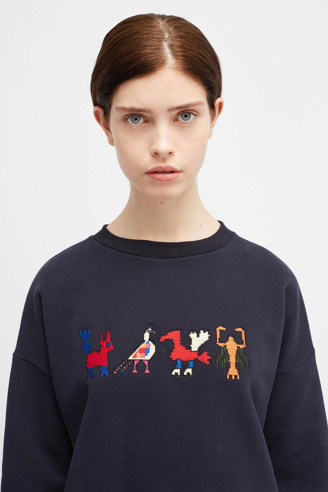 Navy Aztec Sweatshirt image 4