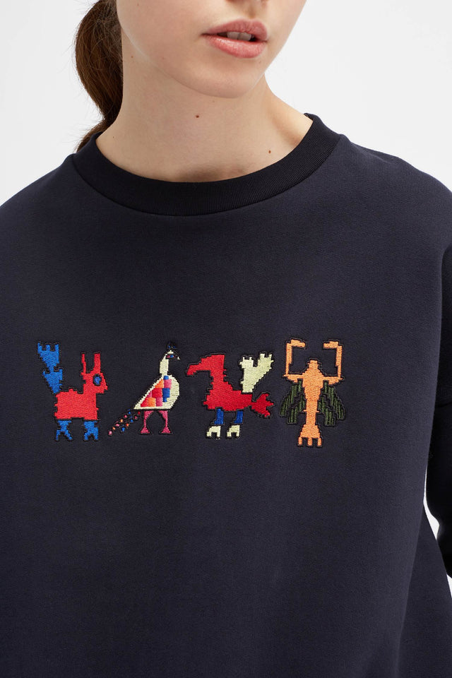 Navy Aztec Sweatshirt image 1