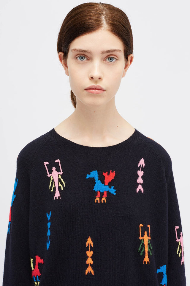 Navy Aztec Tattoo Sweater image 1