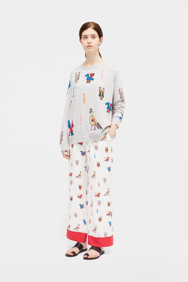 Silver Marl Aztec Tattoo Sweater image 3