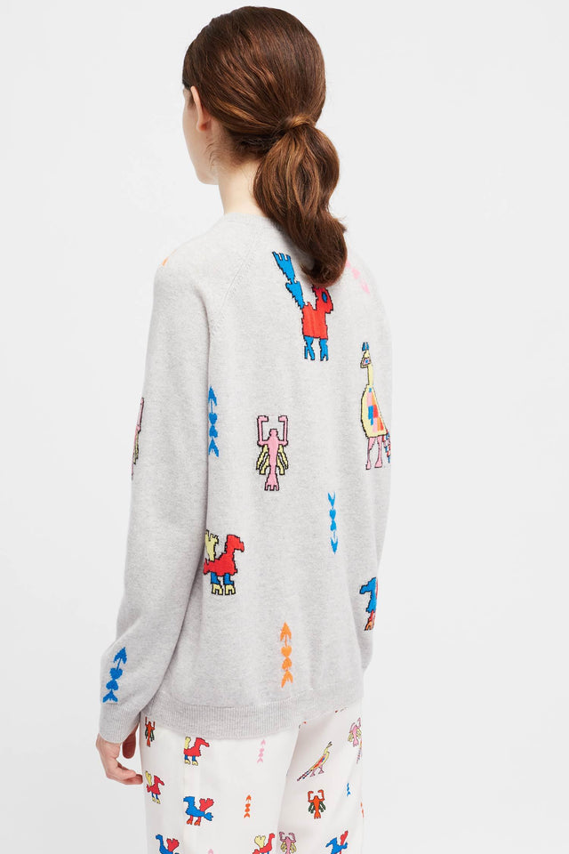 Silver Marl Aztec Tattoo Sweater image 5