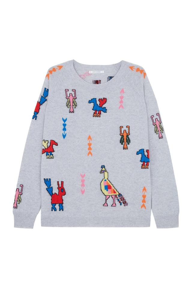 Silver Marl Aztec Tattoo Sweater image 2