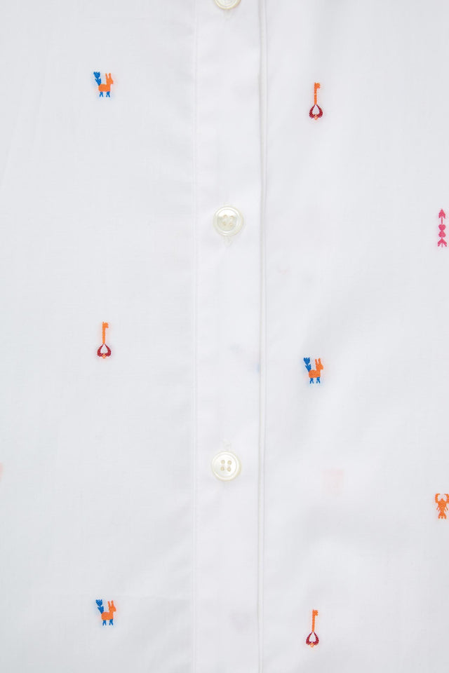 White Aztec Trapeze Dress image 6