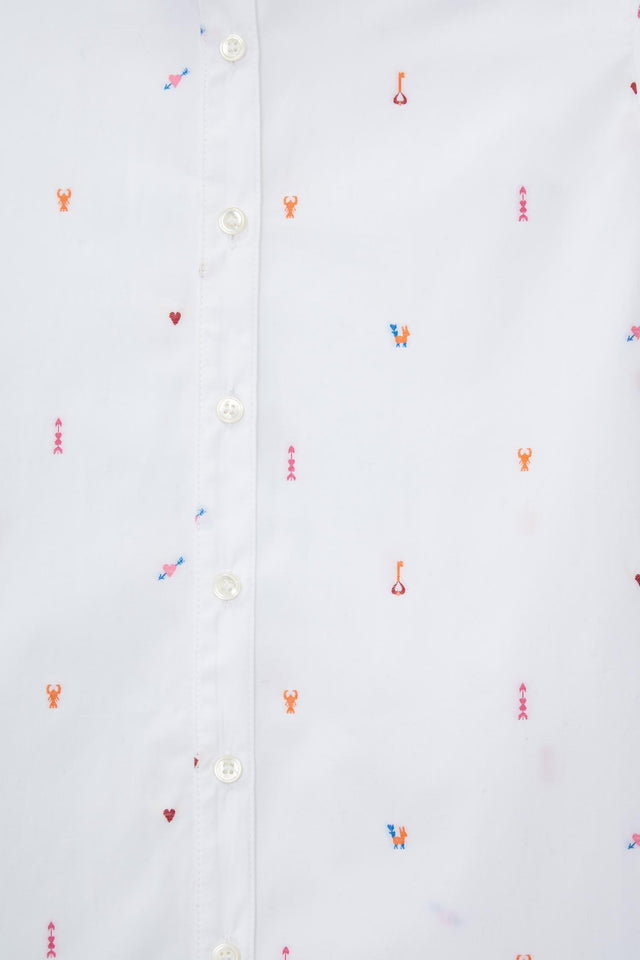 White Aztec Boyfriend Shirt image 6