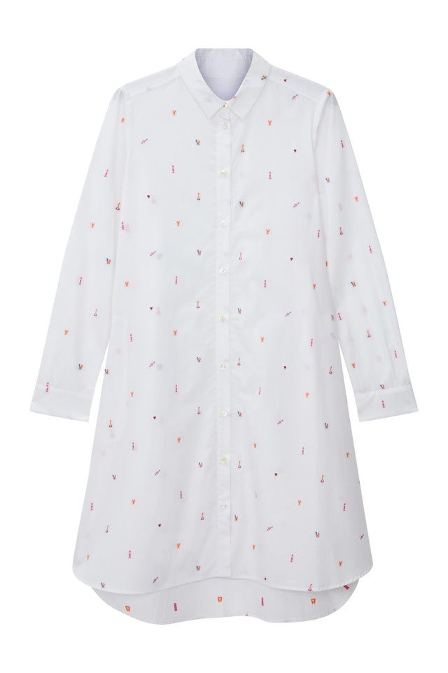 White Aztec Trapeze Dress image 2