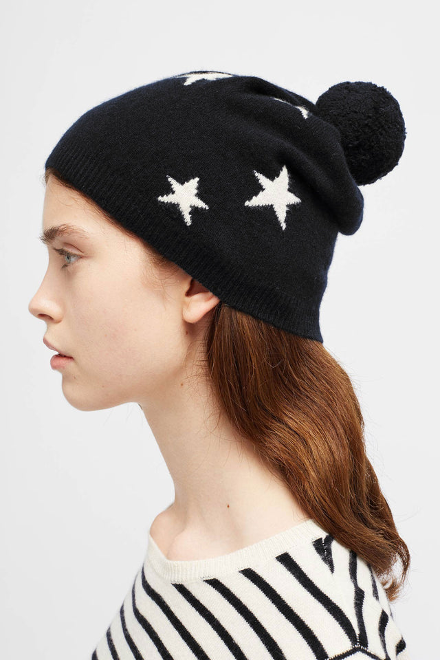 Black Cashmere Star Hat image 1