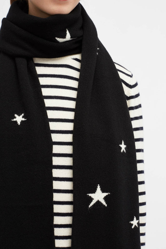 Black Cashmere Star Scarf image 2