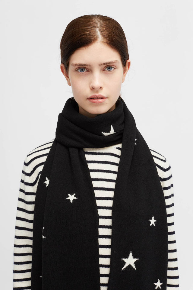 Black Cashmere Star Scarf image 1