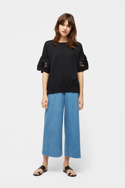 Black Flower Cut Out Top