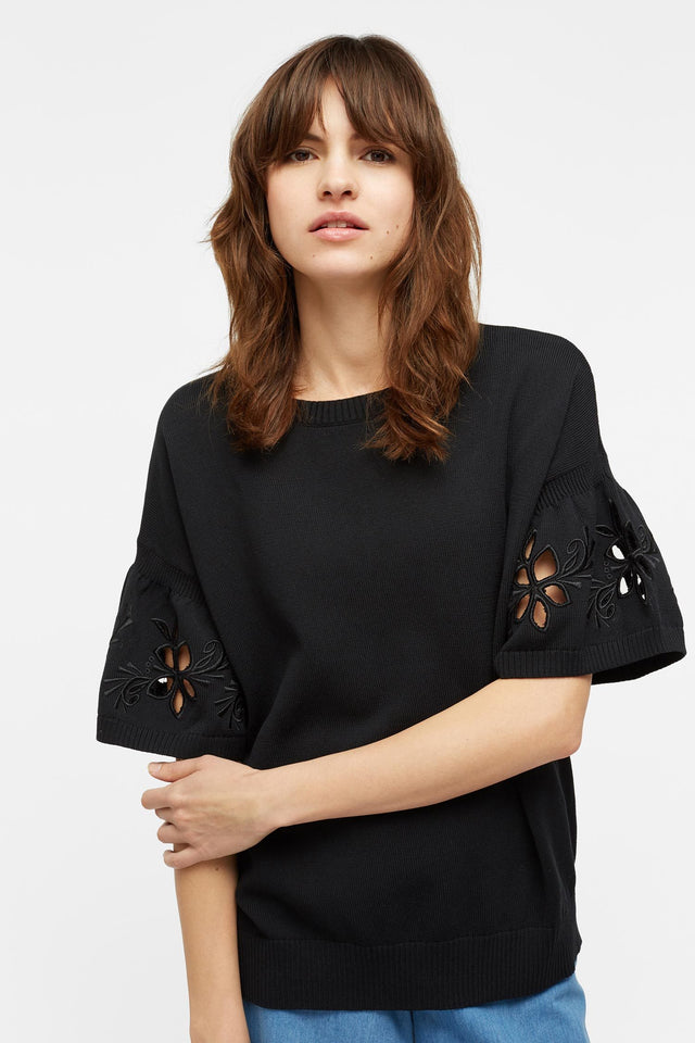 Black Flower Cut Out Top image 4