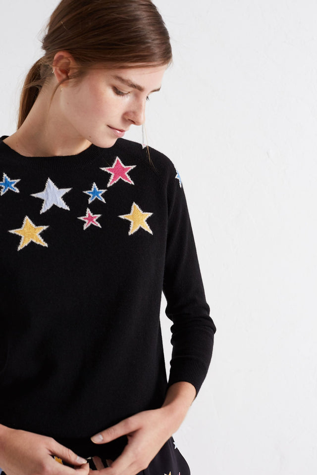 Black Stardust Lurex Cashmere Sweater image 1