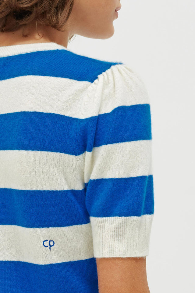 Blue Striped Jeanne Puff Sleeve T-Shirt image 5