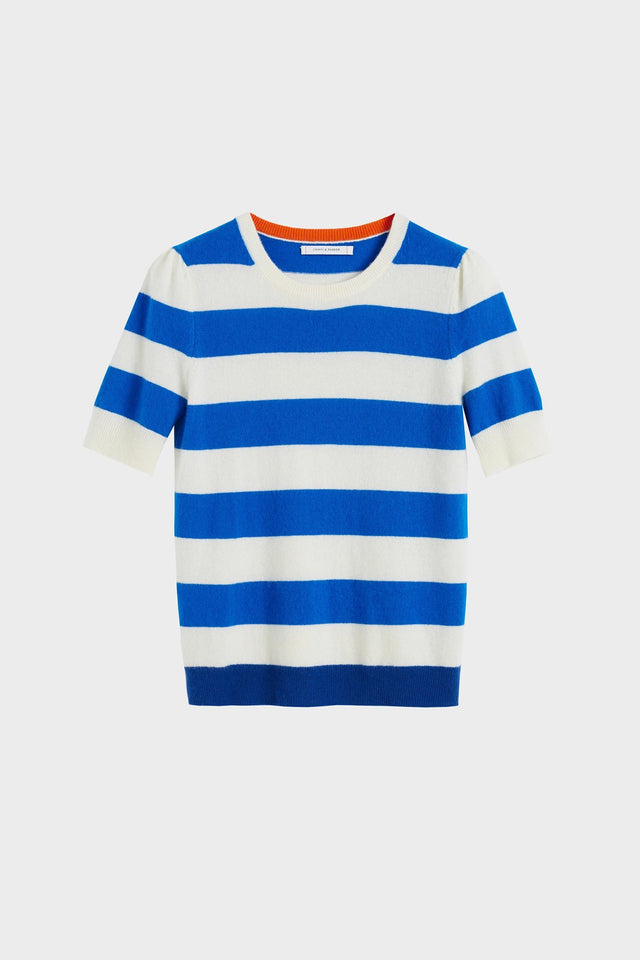 Blue Striped Jeanne Puff Sleeve T-Shirt image 2
