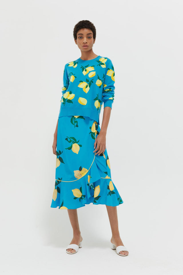 Blue Allover Lemon Cashmere Sweater image 1