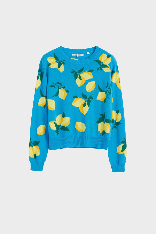Blue Allover Lemon Cashmere Sweater image 2