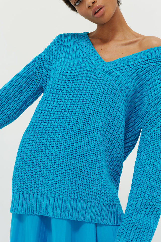 Blue Le Soir V Neck Sweater image 3