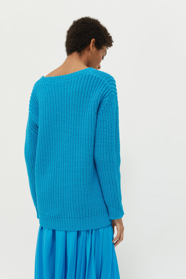 Blue Le Soir V Neck Sweater image 4