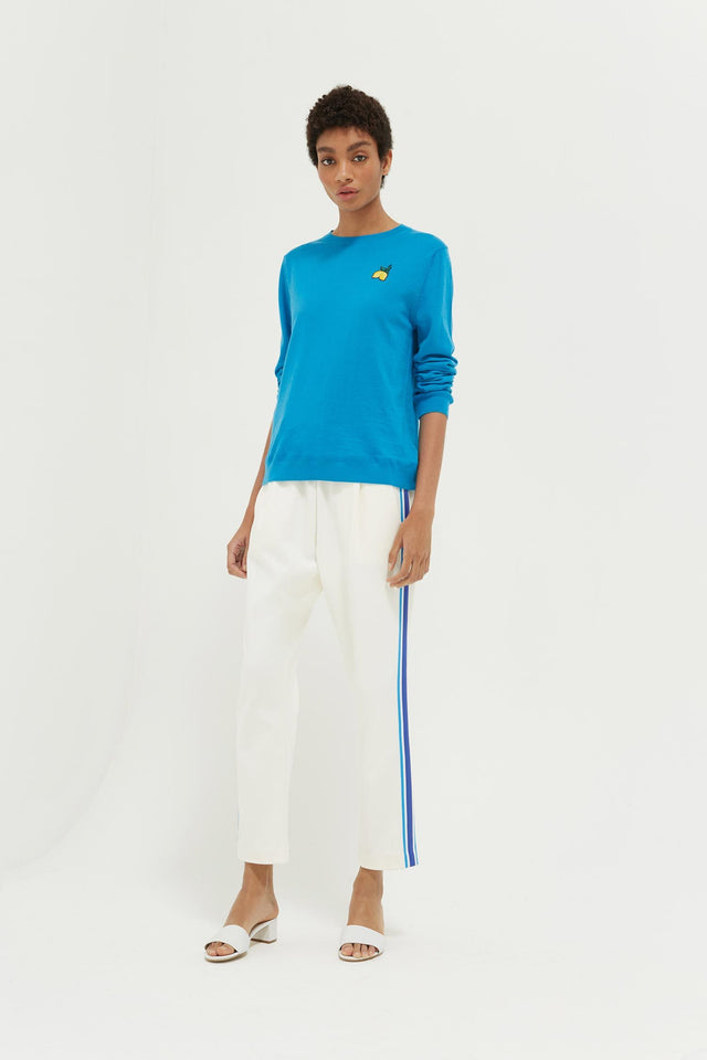 Blue Lemon Badge Cashmere Sweater image 3