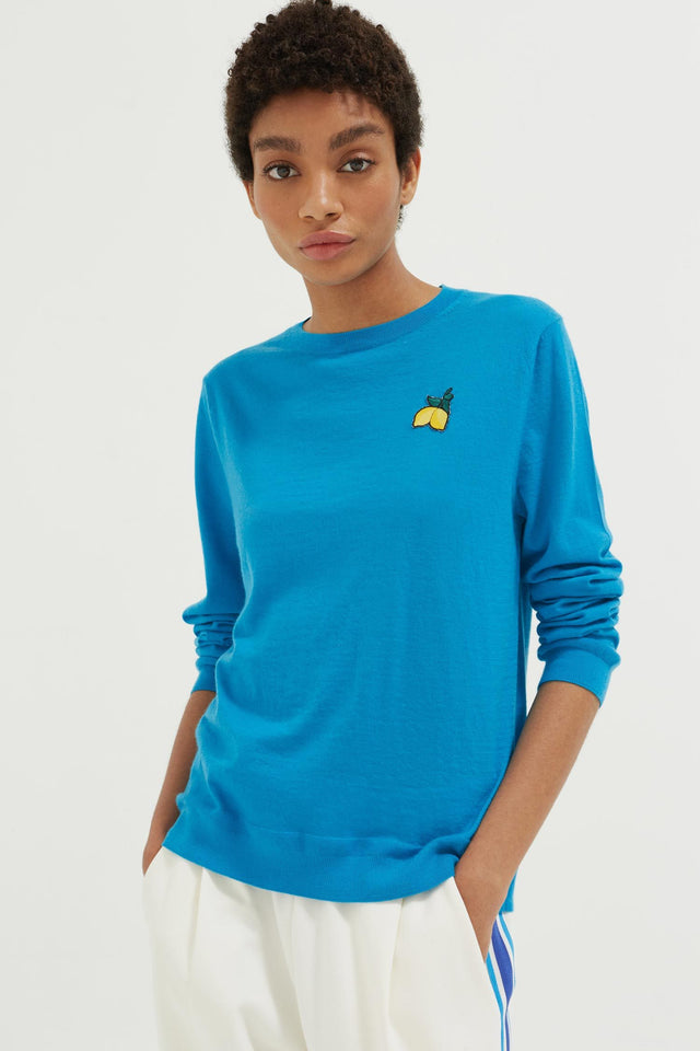 Blue Lemon Badge Cashmere Sweater image 1