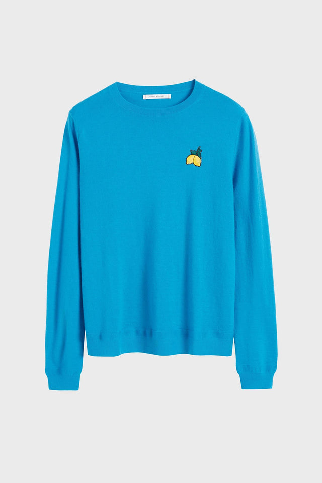 Blue Lemon Badge Cashmere Sweater image 2