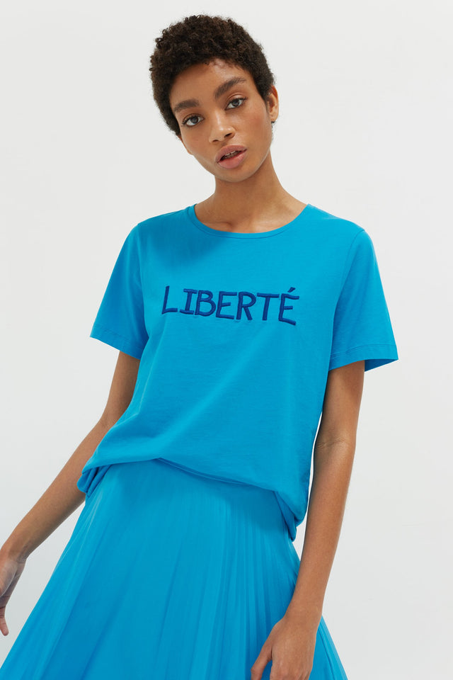 Blue Liberté Organic Jersey T-Shirt image 1