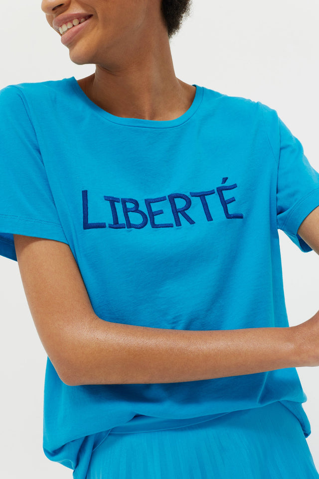 Blue Liberté Organic Jersey T-Shirt image 3
