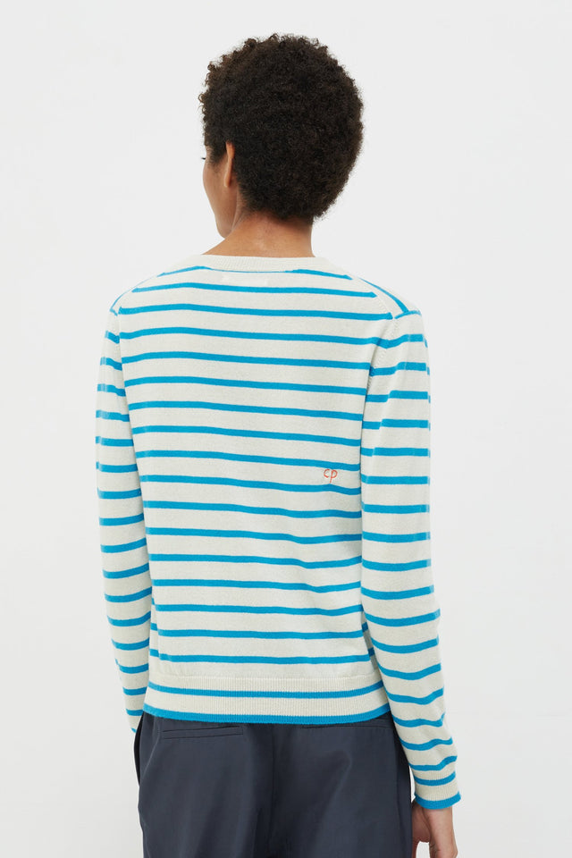 Blue Très Bien Striped Cashmere Sweater image 4