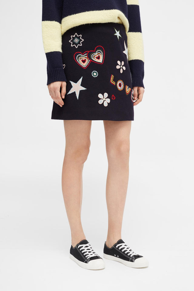 Navy Carmen Love Skirt image 5