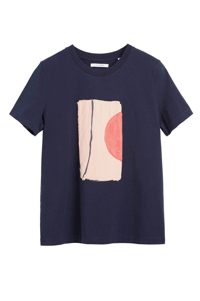 Navy Abstract V Caroline Popham T-Shirt image 2