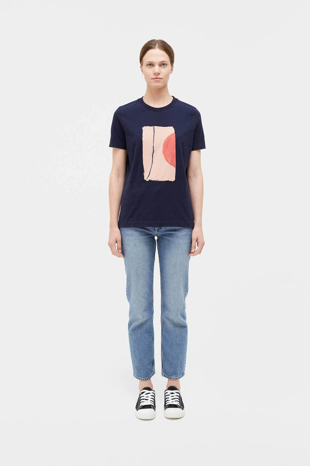 Navy Abstract V Caroline Popham T-Shirt image 3