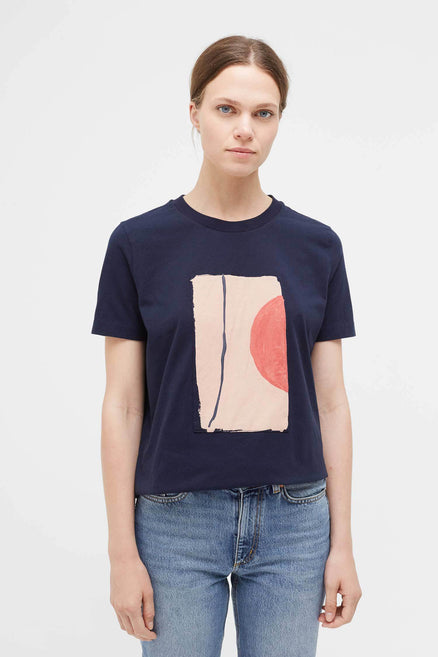 Navy Abstract V Caroline Popham T-Shirt