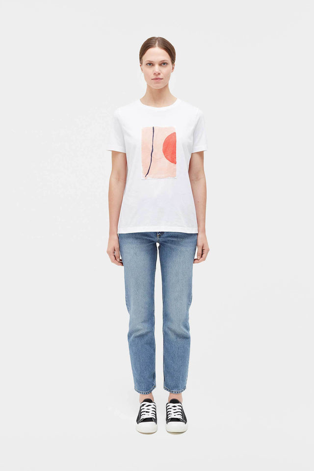 White Abstract V Caroline Popham T-Shirt image 3