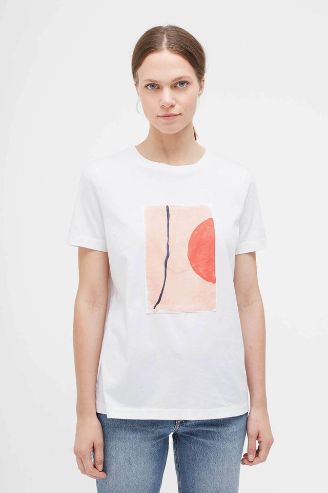 White Abstract V Caroline Popham T-Shirt image 4